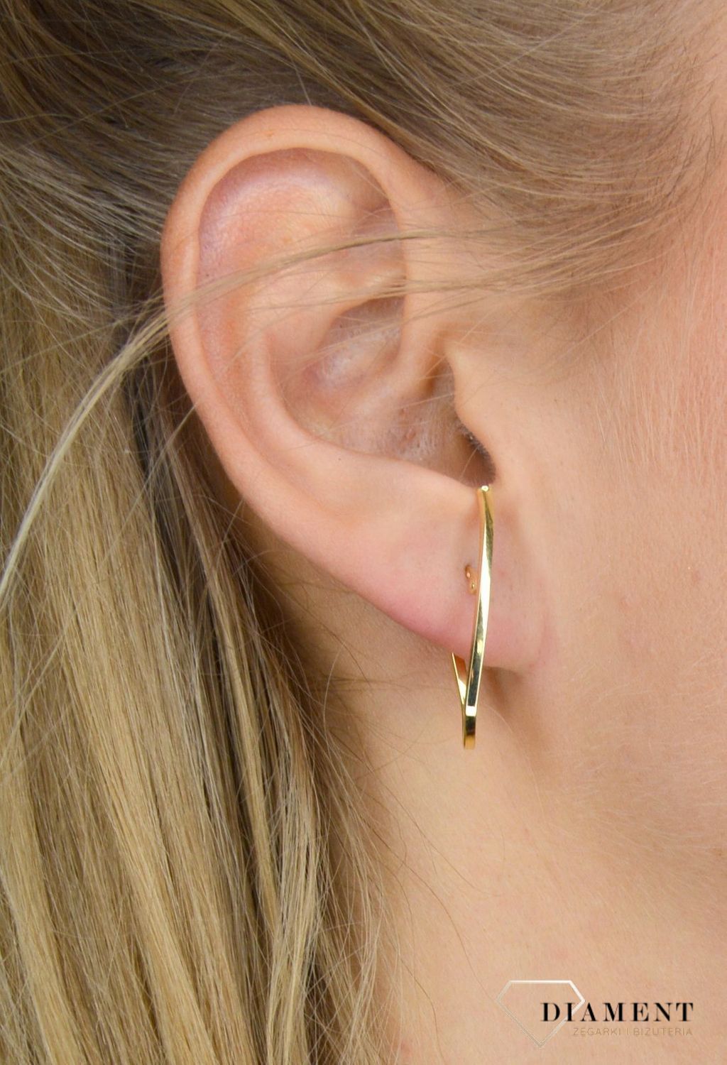 Złote kolczyki koła 585 gładkie polaris DIA-KLC-E5LBJAN06-102 OR205574.jpg